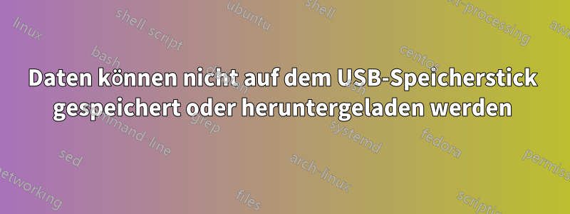 Daten können nicht auf dem USB-Speicherstick gespeichert oder heruntergeladen werden