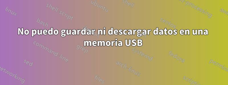 No puedo guardar ni descargar datos en una memoria USB