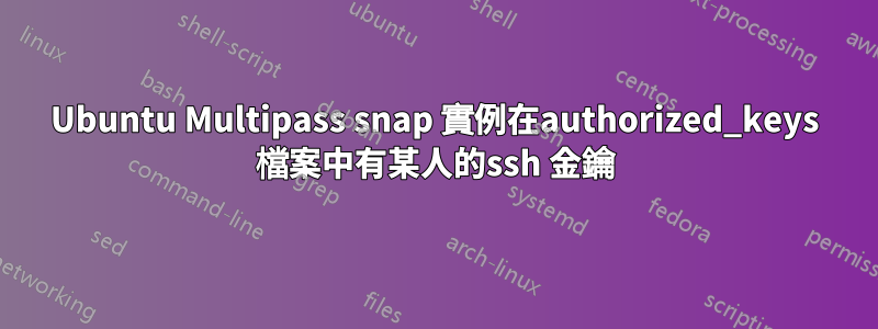 Ubuntu Multipass snap 實例在authorized_keys 檔案中有某人的ssh 金鑰