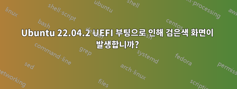 Ubuntu 22.04.2 UEFI 부팅으로 인해 검은색 화면이 발생합니까?