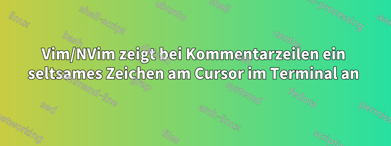 Vim/NVim zeigt bei Kommentarzeilen ein seltsames Zeichen am Cursor im Terminal an