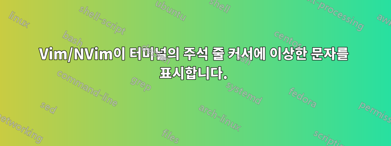 Vim/NVim이 터미널의 주석 줄 커서에 이상한 문자를 표시합니다.