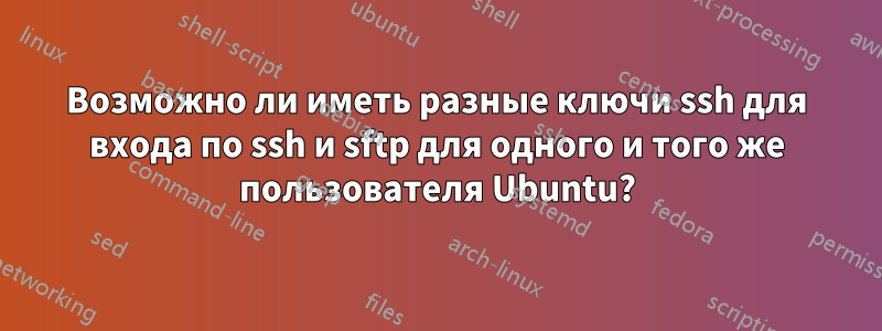 Возможно ли иметь разные ключи ssh для входа по ssh и sftp для одного и того же пользователя Ubuntu?