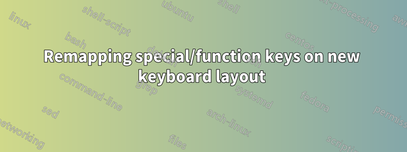 Remapping special/function keys on new keyboard layout