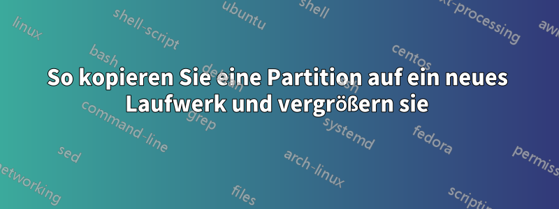 So kopieren Sie eine Partition auf ein neues Laufwerk und vergrößern sie