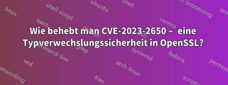 Wie behebt man CVE-2023-2650 – eine Typverwechslungssicherheit in OpenSSL?