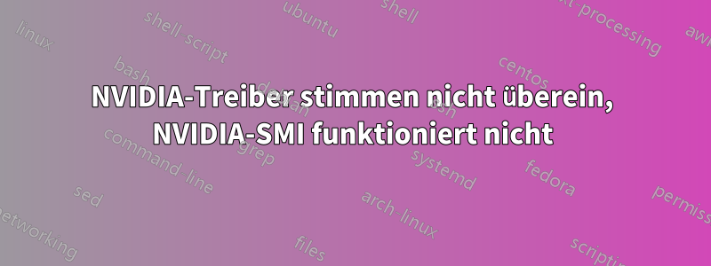 NVIDIA-Treiber stimmen nicht überein, NVIDIA-SMI funktioniert nicht