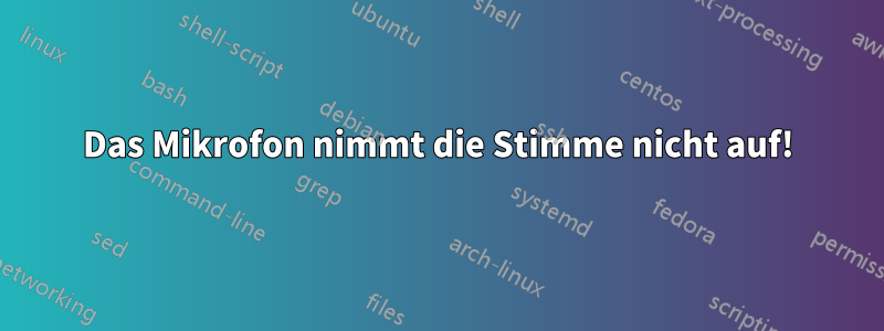 Das Mikrofon nimmt die Stimme nicht auf!