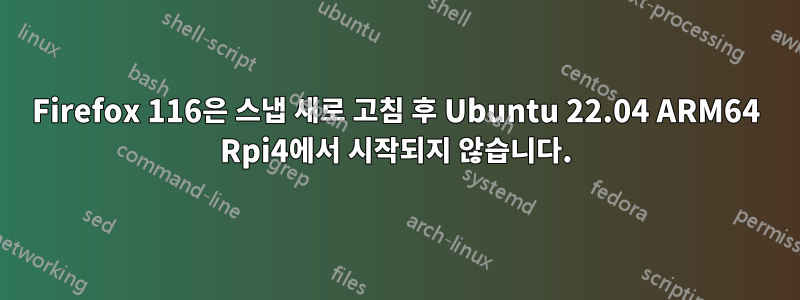 Firefox 116은 스냅 새로 고침 후 Ubuntu 22.04 ARM64 Rpi4에서 시작되지 않습니다.