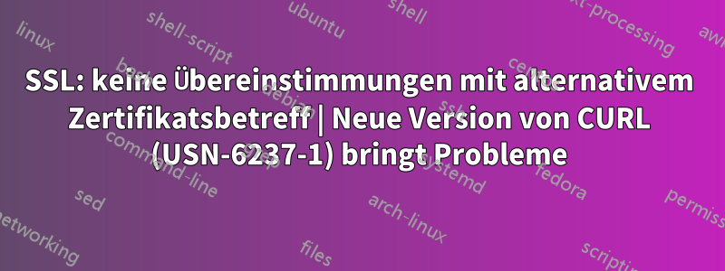 SSL: keine Übereinstimmungen mit alternativem Zertifikatsbetreff | Neue Version von CURL (USN-6237-1) bringt Probleme