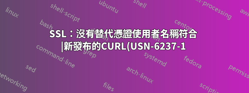 SSL:沒有替代憑證使用者名稱符合 |新發布的CURL(USN-6237-1)帶來痛苦