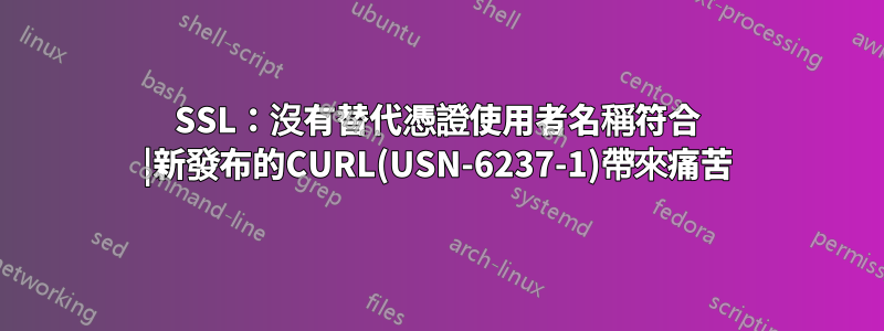 SSL：沒有替代憑證使用者名稱符合 |新發布的CURL(USN-6237-1)帶來痛苦