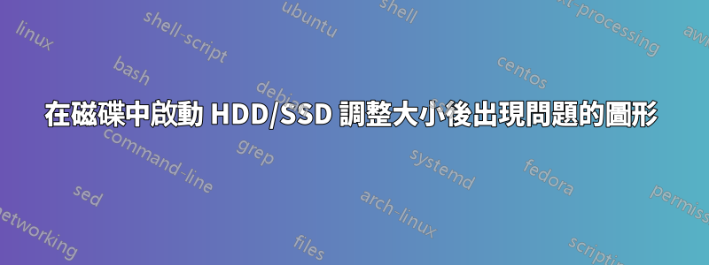 在磁碟中啟動 HDD/SSD 調整大小後出現問題的圖形