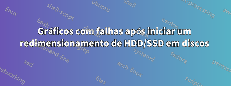 Gráficos com falhas após iniciar um redimensionamento de HDD/SSD em discos