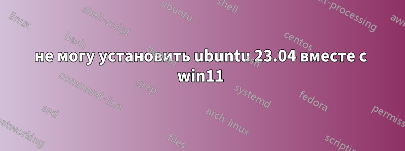 не могу установить ubuntu 23.04 вместе с win11