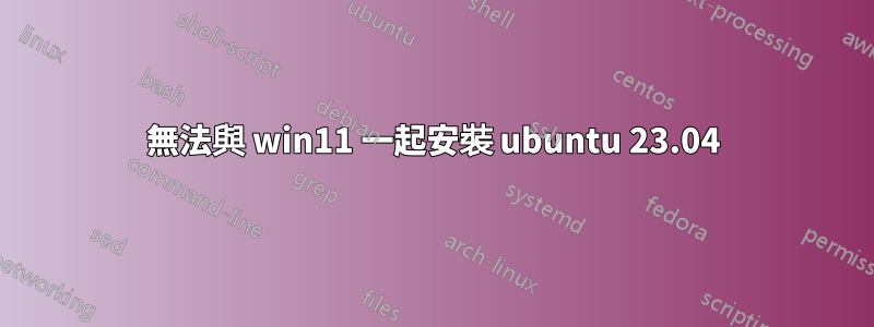 無法與 win11 一起安裝 ubuntu 23.04