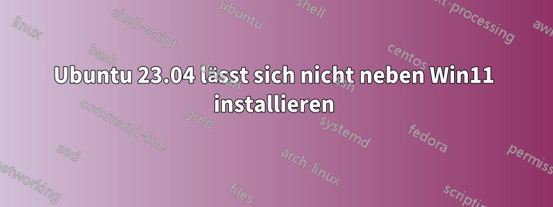 Ubuntu 23.04 lässt sich nicht neben Win11 installieren