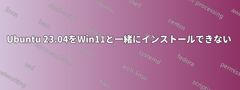 Ubuntu 23.04をWin11と一緒にインストールできない