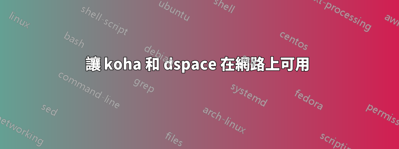 讓 koha 和 dspace 在網路上可用