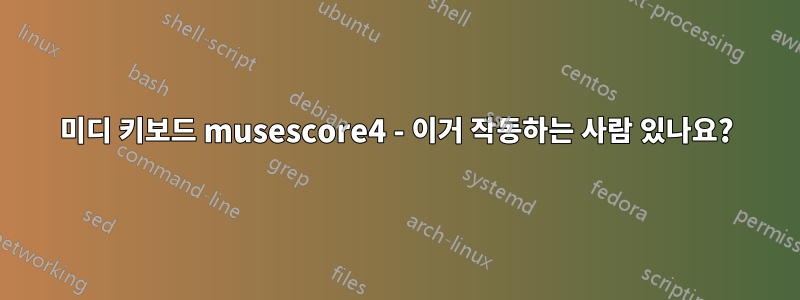 미디 키보드 musescore4 - 이거 작동하는 사람 있나요?