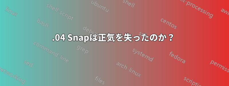 20.04 Snapは正気を失ったのか？