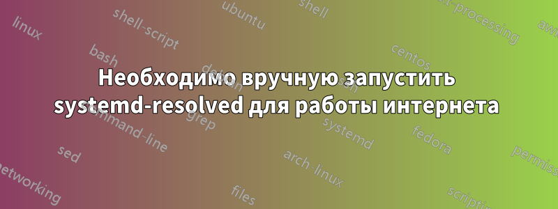 Необходимо вручную запустить systemd-resolved для работы интернета