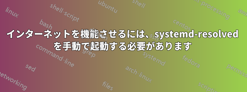 インターネットを機能させるには、systemd-resolved を手動で起動する必要があります