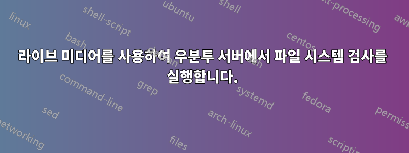 라이브 미디어를 사용하여 우분투 서버에서 파일 시스템 검사를 실행합니다.