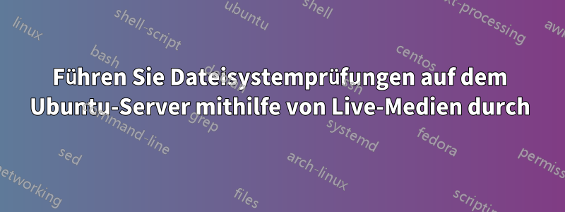 Führen Sie Dateisystemprüfungen auf dem Ubuntu-Server mithilfe von Live-Medien durch