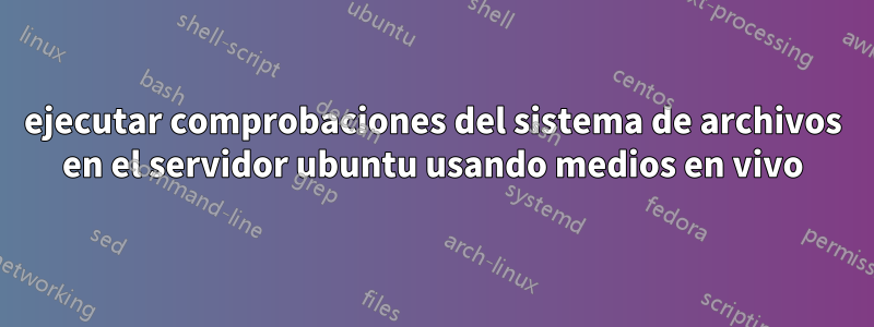 ejecutar comprobaciones del sistema de archivos en el servidor ubuntu usando medios en vivo