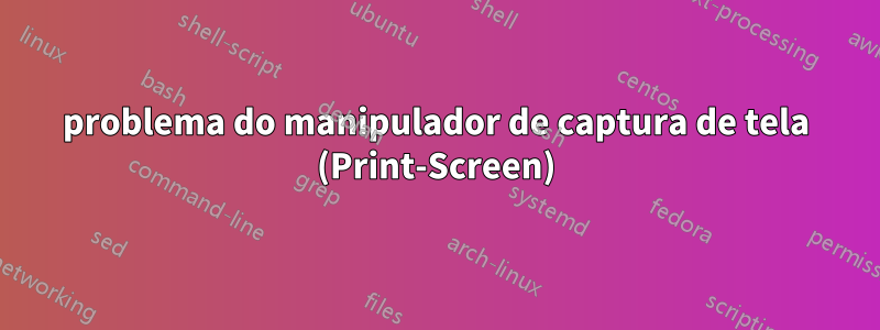 problema do manipulador de captura de tela (Print-Screen)