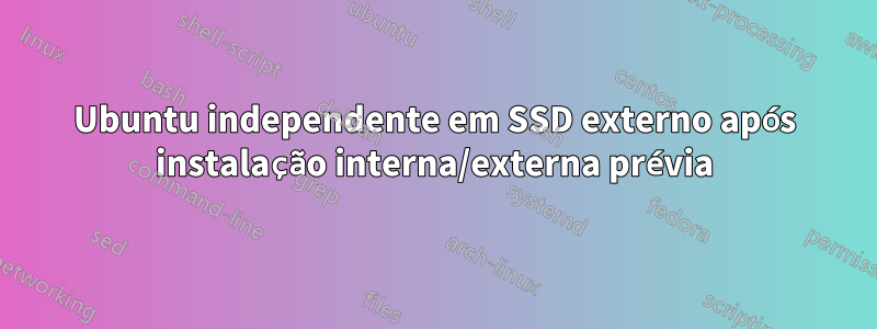 Ubuntu independente em SSD externo após instalação interna/externa prévia