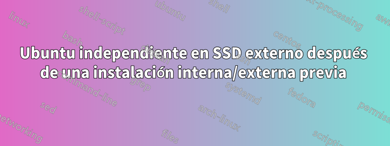 Ubuntu independiente en SSD externo después de una instalación interna/externa previa