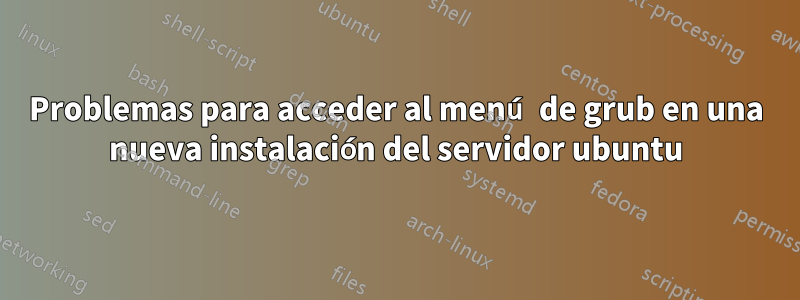 Problemas para acceder al menú de grub en una nueva instalación del servidor ubuntu