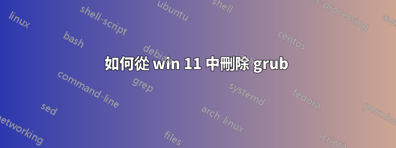 如何從 win 11 中刪除 grub