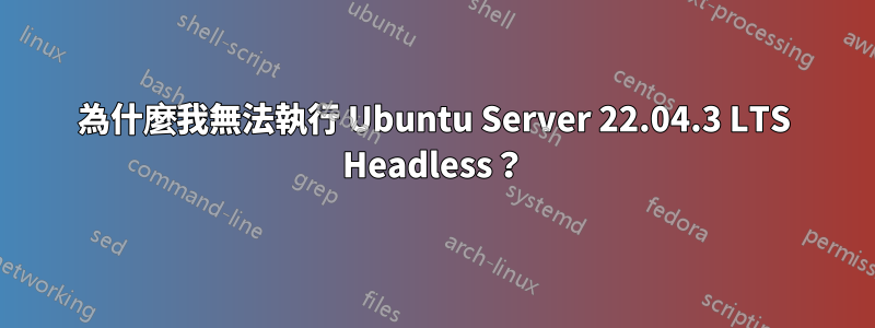 為什麼我無法執行 Ubuntu Server 22.04.3 LTS Headless？