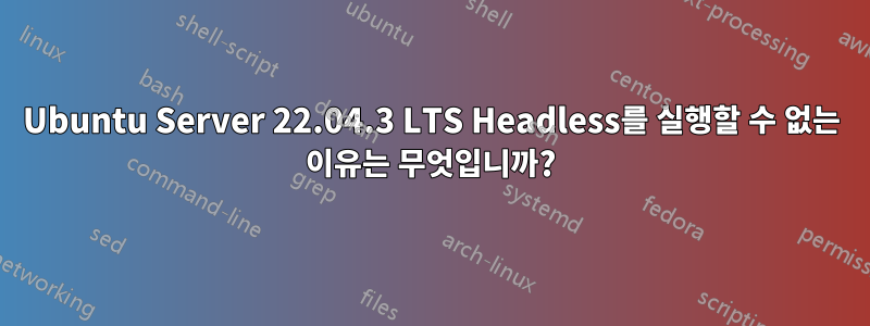 Ubuntu Server 22.04.3 LTS Headless를 실행할 수 없는 이유는 무엇입니까?