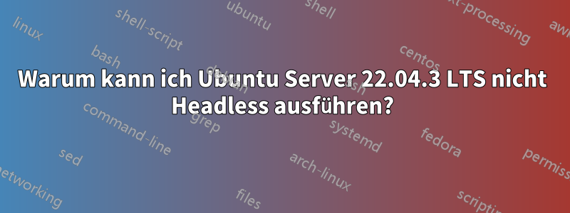 Warum kann ich Ubuntu Server 22.04.3 LTS nicht Headless ausführen?