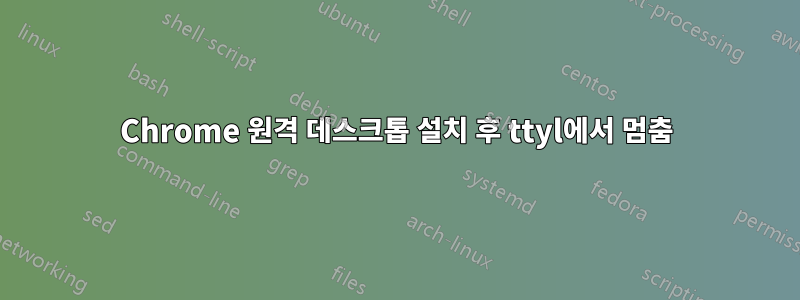 Chrome 원격 데스크톱 설치 후 ttyl에서 멈춤