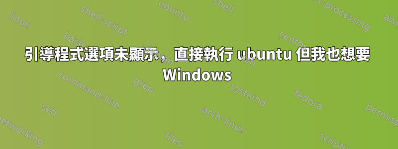 引導程式選項未顯示，直接執行 ubuntu 但我也想要 Windows