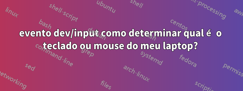 evento dev/input como determinar qual é o teclado ou mouse do meu laptop?