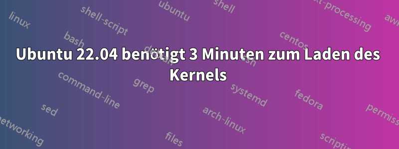 Ubuntu 22.04 benötigt 3 Minuten zum Laden des Kernels