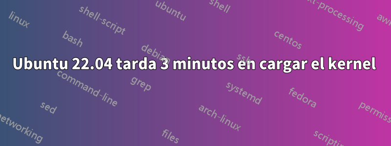 Ubuntu 22.04 tarda 3 minutos en cargar el kernel