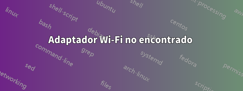 Adaptador Wi-Fi no encontrado