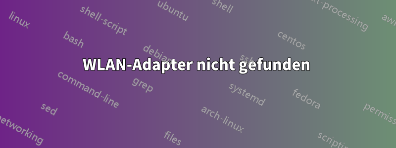 WLAN-Adapter nicht gefunden