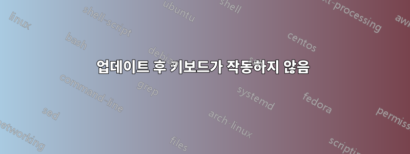 업데이트 후 키보드가 작동하지 않음