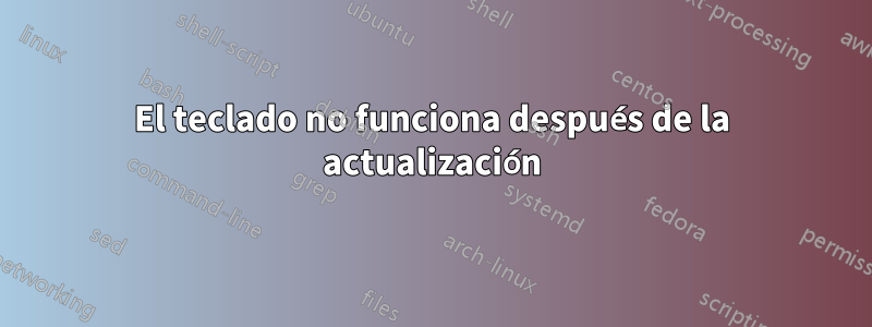 El teclado no funciona después de la actualización