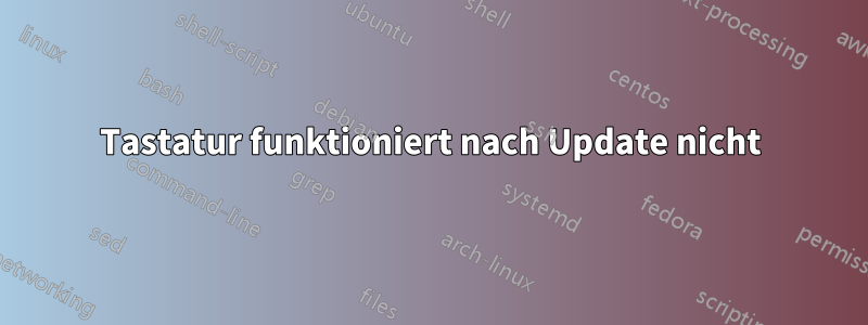 Tastatur funktioniert nach Update nicht