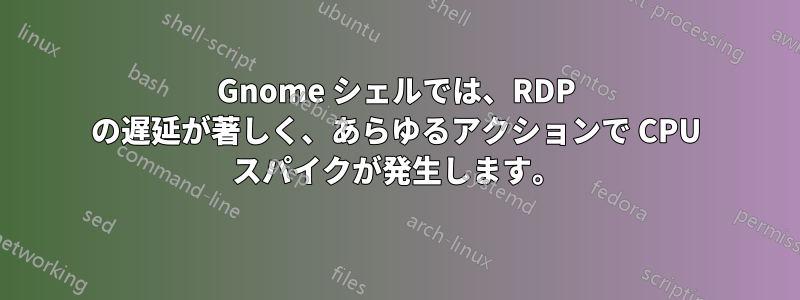 Gnome シェルでは、RDP の遅延が著しく、あらゆるアクションで CPU スパイクが発生します。