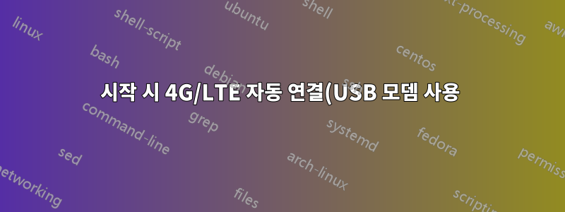 시작 시 4G/LTE 자동 연결(USB 모뎀 사용)